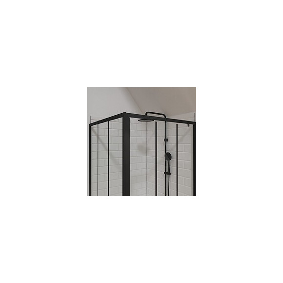 Pack Paroi Porte De Douche Serigraphiee - 90x200cm + Paroi Retour - 90x200 Cm - Porte Pivotante