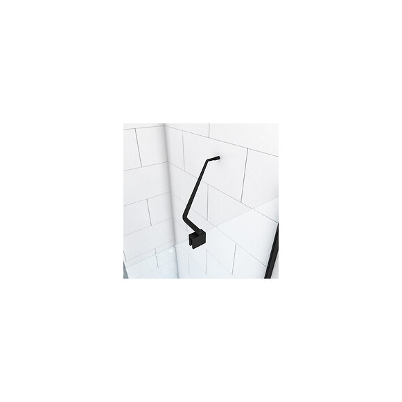 Barre De Fixation D'angle Noir Mat Pour Douche A L'italienne - Barre De Fixation Murale D'angle