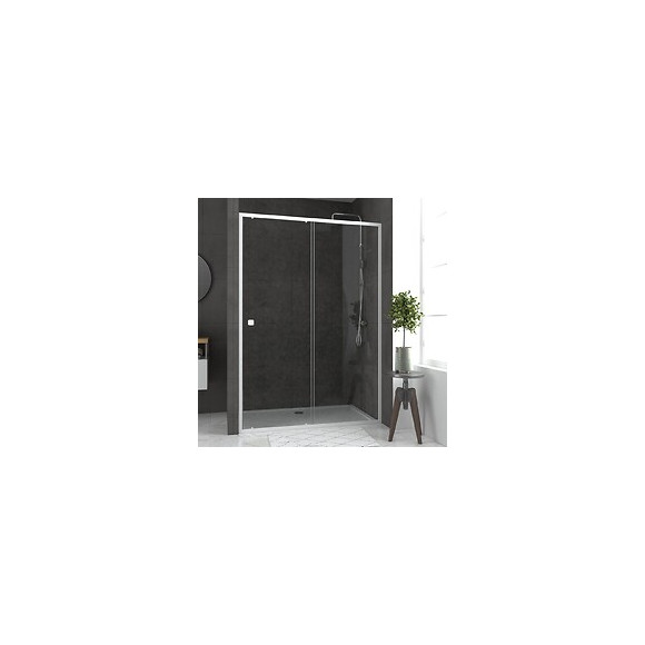 Pack Porte De Douche Coulissante Blanc 140x190cm + Receveur 90x140 - Whity Slide