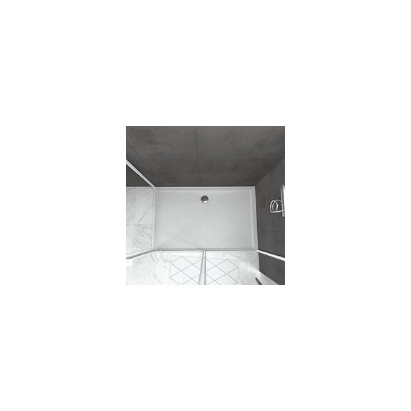 Pack Porte De Douche Coulissante Blanc Extensible 140x185 + Paroi De Retour 80cm + Receveur - Whity