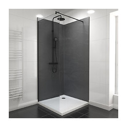 Pack Panneaux Muraux Ardoise Noir En Composite Avec Profile D'angle Et Finition Noir Mat- 90 X 90cm