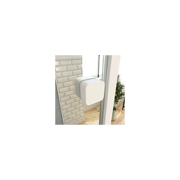 Pack Porte De Douche Coulissante Blanc De 89 À 90x190 Cm + Receveur - Whity Round Slide
