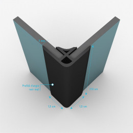 Profilé D’angle Noir Mat Pour Panneau Mural - 15x15x2100 Mm – Corner Mural Noir Mat