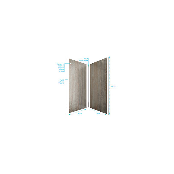 Pack Panneaux Muraux Effet Pierre Naturelle En Composite Avec Profile D'angle Et De Finition Chrome