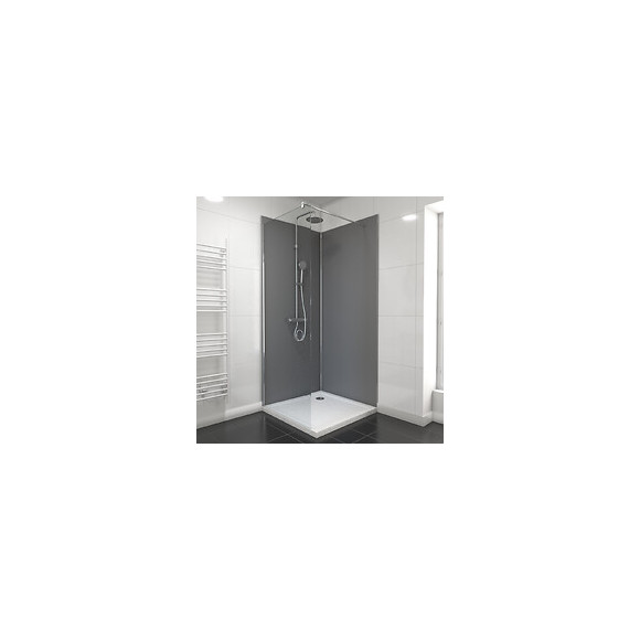 Pack Panneaux Muraux Gris En Aluminium Avec Profile D'angle Et Finition Anodise Brillant - 90 X 90cm