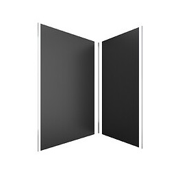 Pack Panneaux Muraux Noir En Aluminium Avec Profile D'angle Et Finition Anodise Brillant- 90 X 120cm
