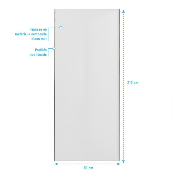 Panneau Mural De Douche Blanc En Aluminium - 90 X 210 Cm - Wall'it Blanc 90