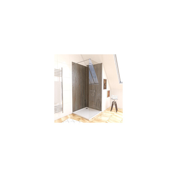 Pack Panneaux Muraux Effet Pierre Naturelle En Composite Avec Profile D'angle Et De Finition Chrome