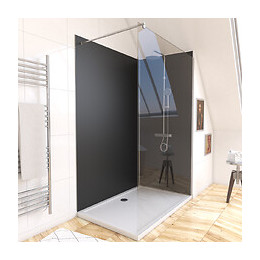 Pack Panneaux Muraux Noir En Aluminium Avec Profile D'angle Et Finition Anodise Brillant- 90 X 120cm