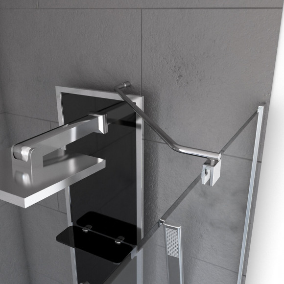 Barre De Fixation D'angle Pour Douche A L'italienne-freedom 2 Angle-barre De Fixation Murale D'angle