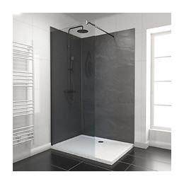 Pack Panneaux Muraux Ardoise Noir En Composite - Profile D'angle Et Finition Anodise Brillant