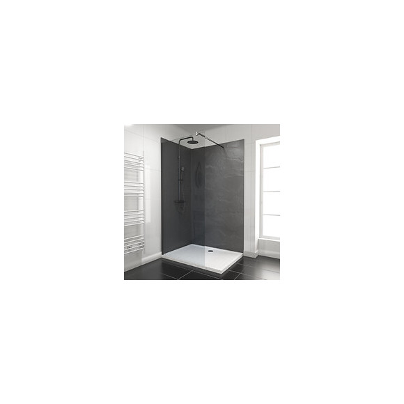 Pack Panneaux Muraux Ardoise Noir En Composite - Profile D'angle Et Finition Anodise Brillant