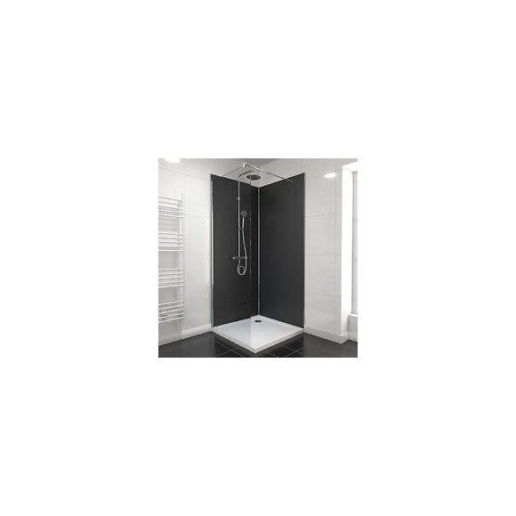 Pack Panneaux Muraux Noir En Aluminium Avec Profile D'angle Et Finition Anodise Brillant - 90 X 90cm