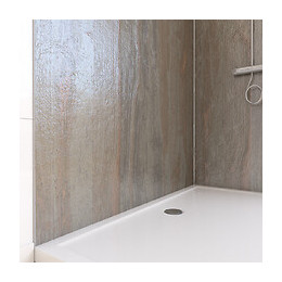 Pack Panneaux Muraux Effet Pierre Naturelle En Composite + Profile D'angle Et De Finition Chrome