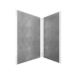 Pack Panneaux Muraux Effet Pierre Grise En Composite Avec Profile D'angle Et De Finition Chrome