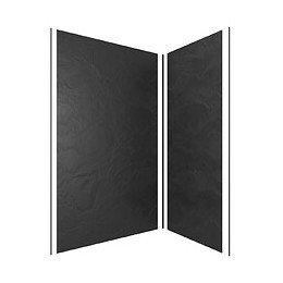 Pack Panneaux Muraux Ardoise Noir En Composite - Profile D'angle Et Finition Anodise Brillant