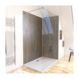 Pack Panneaux Muraux Effet Pierre Naturelle En Composite + Profile D'angle Et De Finition Chrome