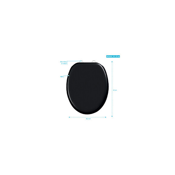 Abattant Pour Wc Noir - En Mdf Et Charnières En Métal Réglable - Simple Dark