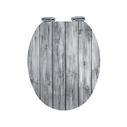 Abattant Pour Wc À Motif Sur 3 Faces - En Mdf Et Charnières En Métal - Planks