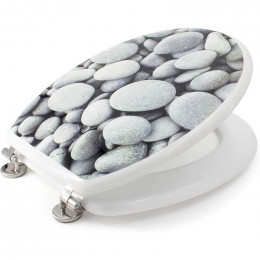 Abattant Wc Galets De Plage - Gris