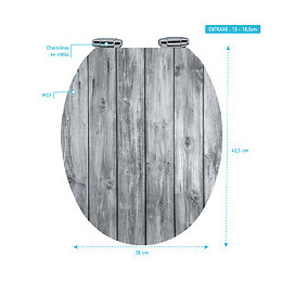 Abattant Pour Wc À Motif Sur 3 Faces - En Mdf Et Charnières En Métal - Planks