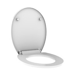 Abattant Wc En Thermodur - Fermeture Progressive - 38 X 6 X 43,5 Cm - Blanc Brillant