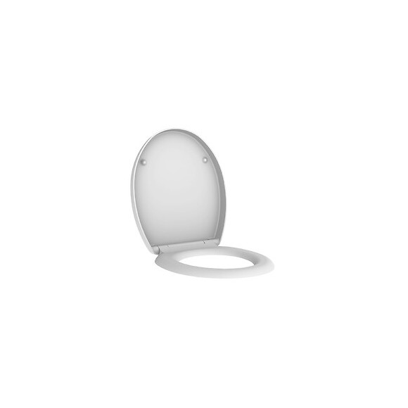 Abattant Wc En Thermodur - Fermeture Progressive - 38,2 X 6 X 47 Cm - Blanc Brillant