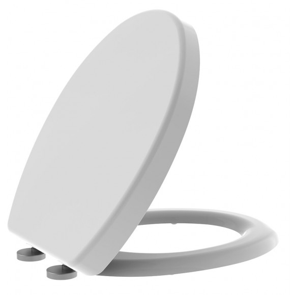 Abattant Wc En Thermodur - Fermeture Progressive - 38,2 X 6 X 47 Cm - Blanc Brillant