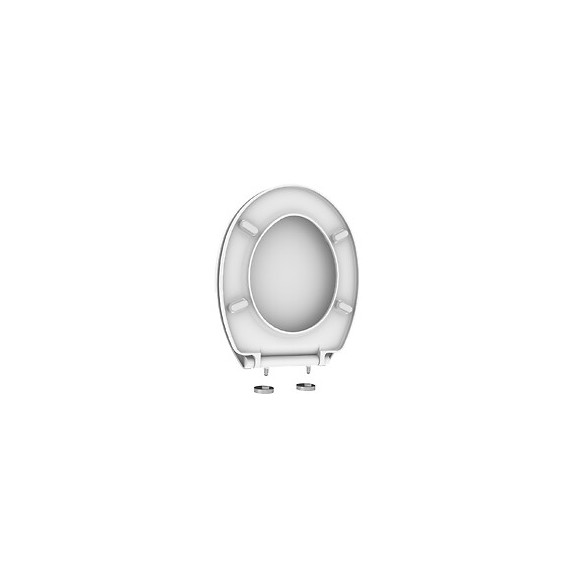 Abattant Wc En Thermodur - Fermeture Progressive - 38 X 6 X 43,5 Cm - Blanc Brillant