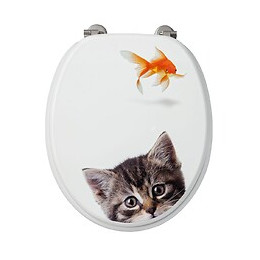 Abattant Wc En Mdf Décor Poisson-chat