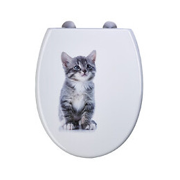 Abattant Pour Wc À Motif - Thermodur Et Charnières En Métal Double Frein De Chute - Cat
