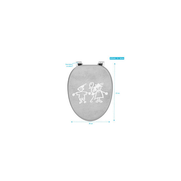Abattant Pour Wc À Motif - En Mdf Et Charnières En Métal - Pti'bou