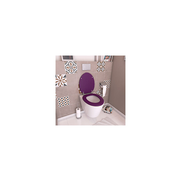 Abattant Wc - En Mdf Avec Charnières En Métal Réglables - Whisy Purple