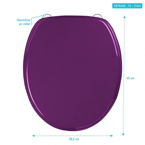 Abattant Wc - En Mdf Avec Charnières En Métal Réglables - Whisy Purple
