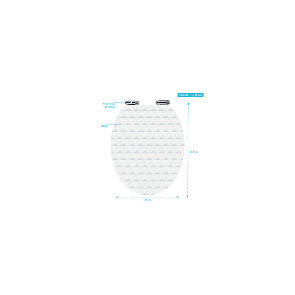 Abattant Pour Wc À Motif - En Mdf Et Charnières En Métal Double Frein De Chute - Pyramid