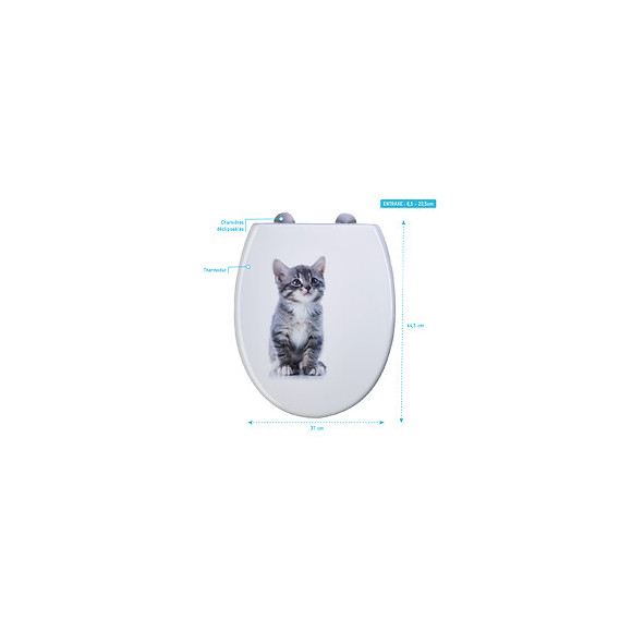 Abattant Pour Wc À Motif - Thermodur Et Charnières En Métal Double Frein De Chute - Cat