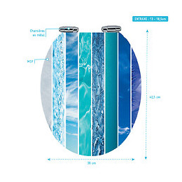 Abattant Pour Wc À Motif - En Mdf Et Charnières En Métal - Playa