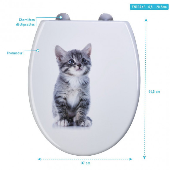 Abattant Pour Wc À Motif - Thermodur Et Charnières En Métal Double Frein De Chute - Cat