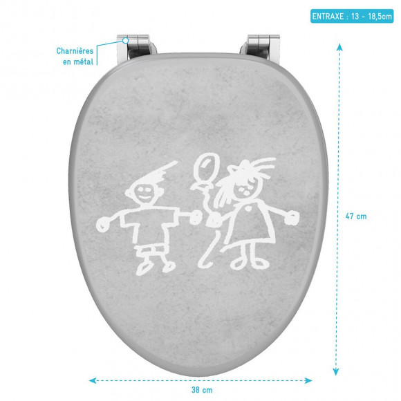 Abattant Pour Wc À Motif - En Mdf Et Charnières En Métal - Pti'bou