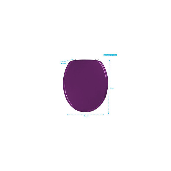 Abattant Wc - En Mdf Avec Charnières En Métal Réglables - Whisy Purple