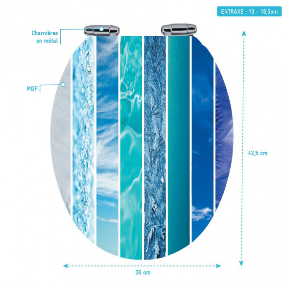 Abattant Pour Wc À Motif - En Mdf Et Charnières En Métal - Playa