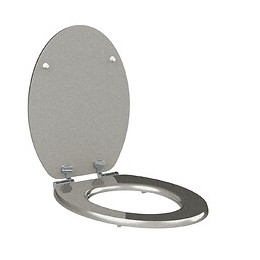 Abattant Wc En Bois Compressé - Fermeture Progressive Silver Couleur Argenté 36,7 X 5 X 47 Cm