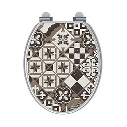 Abattant Wc En Bois Compressé - Fermeture Progressive Mosaïk 36,7 X 5 X 47 Cm