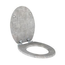 Abattant Wc En Bois Compressé Décor Béton Clair 4 Faces Naturo