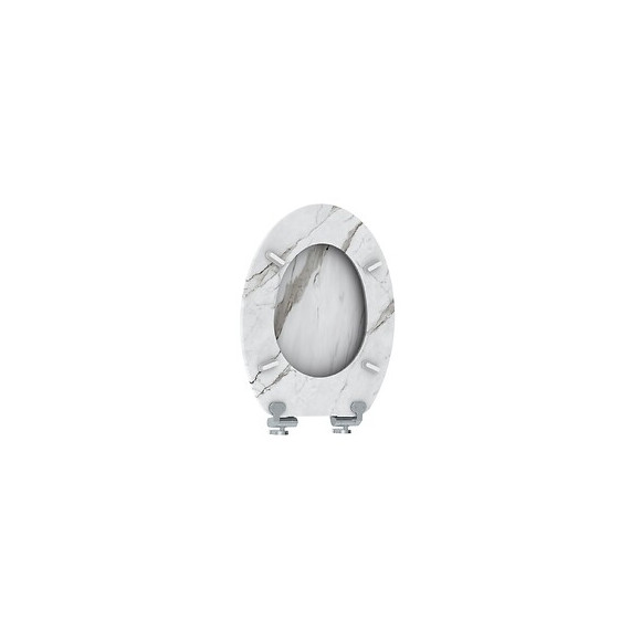 Abattant Wc En Bois Compressé Décor Marbre Blanc 4 Faces Naturo