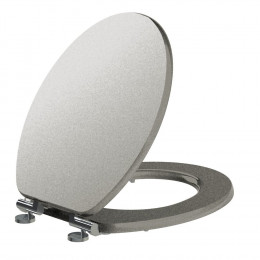 Abattant Wc En Bois Compressé - Fermeture Progressive Silver Couleur Argenté 36,7 X 5 X 47 Cm