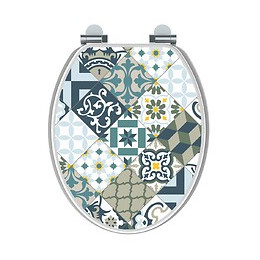 Abattant Wc En Bois Compressé - Fermeture Progressive Geometrik 36,7 X 5 X 47 Cm