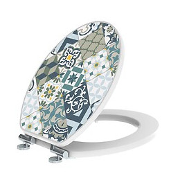 Abattant Wc En Bois Compressé - Fermeture Progressive Geometrik 36,7 X 5 X 47 Cm