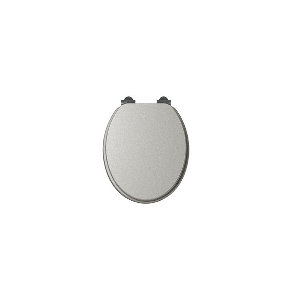 Abattant Wc En Bois Compressé - Fermeture Progressive Silver Couleur Argenté 36,7 X 5 X 47 Cm