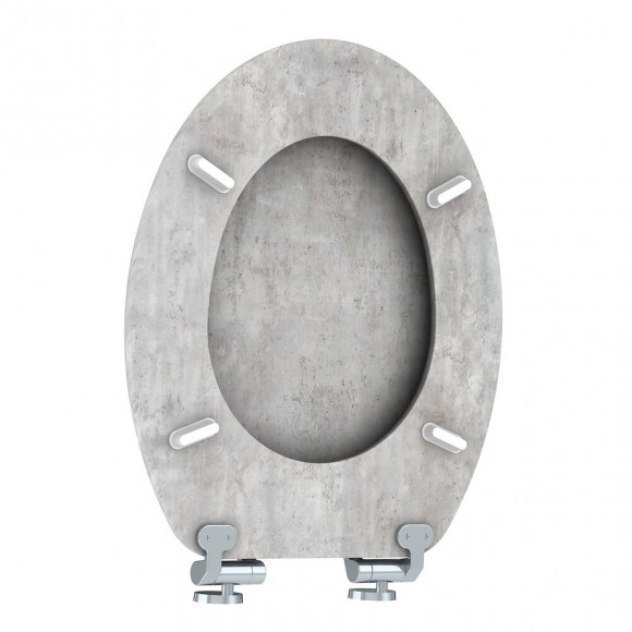 Abattant Wc En Bois Compressé Décor Béton Clair 4 Faces Naturo